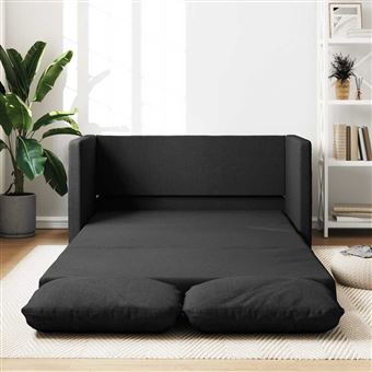 Sofá-cama sem pés vidaXL | 112x174x55 cm | tecido preto - 1