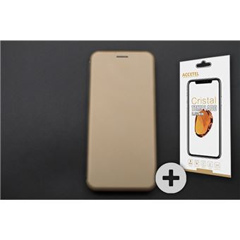 Conjunto com Película de Vidro Temperado e Capa Skyhe para Huawei P30 Pro Premium Dourado - 1