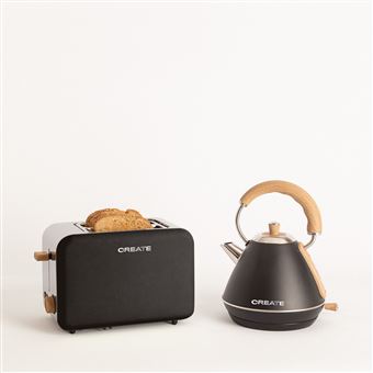 Pack Create Torradeira Toast Retro + Chaleira Kettle Retro M 1L - Preto - 1