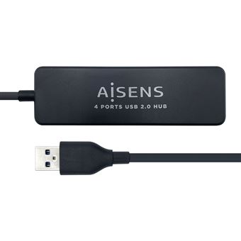 Hub de interface aisens a104-0402 usb 2.0 480 mbit/s preto - 1