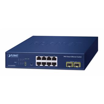 Switch de Rede PLANET 8-Port 10/100/1000T + 2-Port | Azul - 1