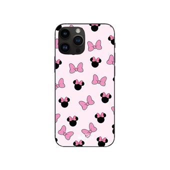 Capa Maniacase para Iphone 15 Pro Max | Minnie, laço fundo cor-de-rosa - 1