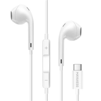 Auriculares com Fio USB-C Mayaxess | Compatível com iPhone 17 / 17 Pro / 17 Pro Max / 17 Air | Branco - 1