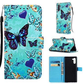 Capa Magunivers PU + TPU Impressão Padrão com Apoio Borboletas para Samsung Galaxy Note 10/Note 10 5G