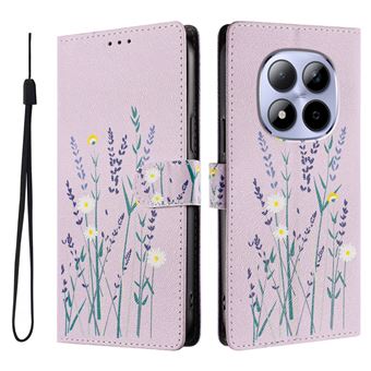 Capa FLOODKING para Xiaomi Redmi Note 15 5G | Suporte | Porta-Cartões e Alça | Padrões Decorativos | Roxo - 1