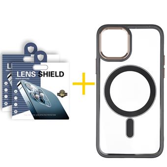 Pack 2 x Película de Câmara + Capa skyhe Apple iPhone 14 Plus Compatível com Magsafe Magnetic - Preto - 1