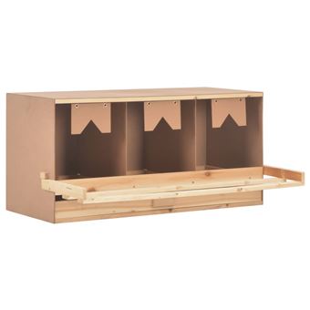 Ninho para galinhas vidaXL | 3 compartimentos | 96x40x45 cm | pinho maciço - 1