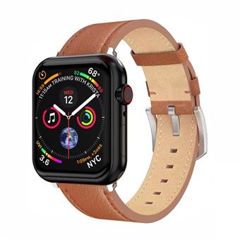 Bracelete Cabedal Swissten Leather | para Apple Watch 42-49mm | Castanho/Cinza - 1
