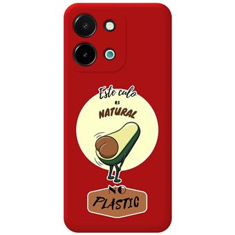 Capa de silicone líquido TUMUNDOSMARTPHONE vermelho para desenhos de design de bunda natural Vivo Y28 4G - 1