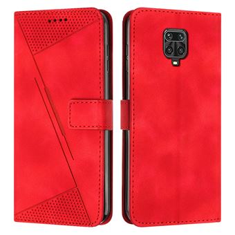 Capa FOXDOCK para Xiaomi Redmi Note 9 Pro/9S | Pele | Flip | 3 Compartimentos para Cartões | Vermelho - 1
