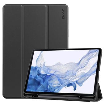 Capa magunivers PU ENKAY função de despertar/dormir automático com suporte e slot para caneta preto para Samsung Galaxy Tab S8 11-inch Wi-Fi SM-X700/5G SM-X706 - 1