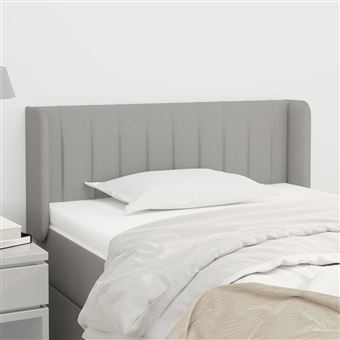 Cabeceira de Cama com Abas vidaXL | Tecido | 93x16x78/88 cm | cinzento-claro - 1