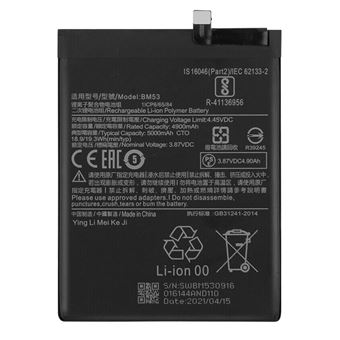 Bateria Clappio para Xiaomi Mi 10T / 10T Pro 5000mAh interno, substitui o BM53 - 1