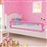 Barra de Segurança vidaXL para Cama Infantil 180x42cm em Poliéster Rosa_0