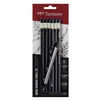 Conjunto de 6 Lápis Tombow MONO + Borracha MONO Zero - 1