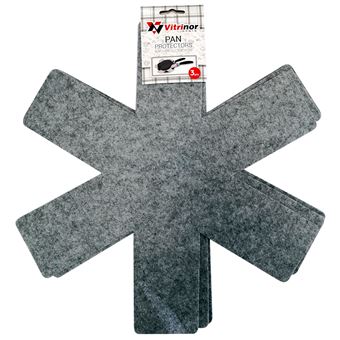 Conjunto de 3 Protetores de Panela Magefesa | Têxtil | Resistente a Riscos - Cinzento - 1