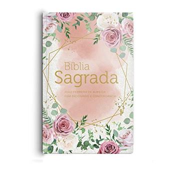 Bíblia Rc Gigante - Dicionário e Concordância Rosas Blush - 1