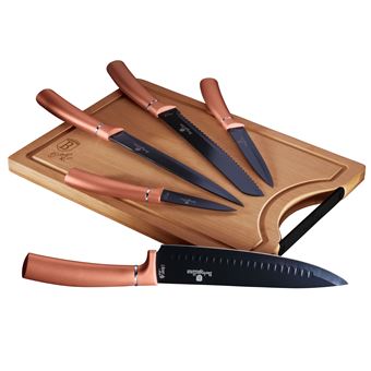 Conjunto de 5 Facas de Cozinha Profissionais Berlinger Haus | Aço Inoxidável | Faca de Cozinheiro Tábua de Cortar - 1