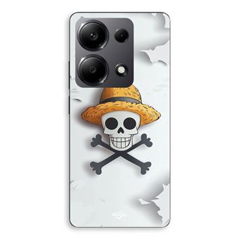 Capa Maniacase para Xiaomi Redmi Note 13 Pro 4G | One Piece logotipo caveira fundo cinza - 1