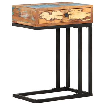 Mesa de Apoio vidaXL formato em U 45x30x61cm madeira recuperada maciça - 1