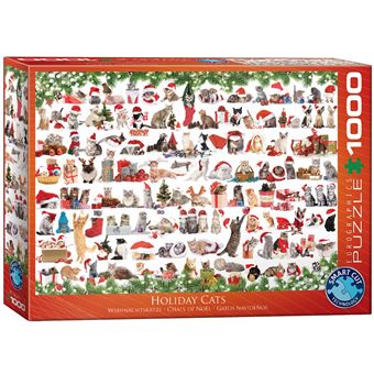 Puzzle Eurographics Gatos | Holiday Cats | 1000 Peças - 1