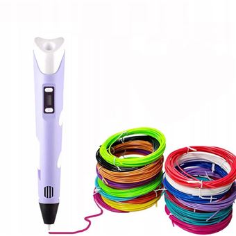Caneta 3D Inteligente Arzopa com Display LED | Carregamento USB, PLA e ABS | Filamento PLA Compatíveis | 5m - Roxo - 1