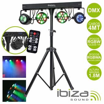 Suporte Ibiza Com 2 Projetores Par + 2 Moonflower Dmx - 1