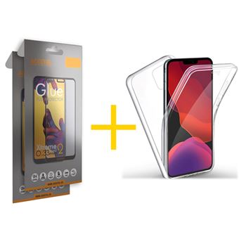 Conjunto Skyhe para iPhone 11 Pro Max | 2 x Película de Vidro Full + Capa Dupla 360º - Transparente Clear - 1