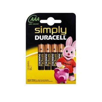 Pilha Alcalina Duracell Lr03 Mn2400 Simply - 4 Unidades - 1