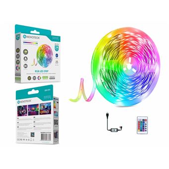 Fita LED Novoteck LED-015 | 5M | 5V | 2835RGB | 300Mini LED | 5W | Bt App Ip65 - 1