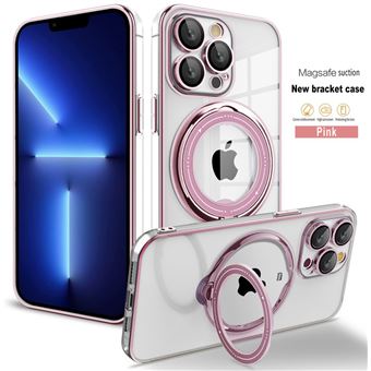 Capa V-REEL Magsafe TPU Telemóvel Galvanizada com Suporte Giratório para iPhone 12 ProMax - Rosa - 1