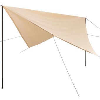 Guarda Sol vidaXL de Lona com Postes PEAD Quadrado 3x3m Creme - 1