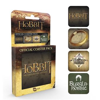 Conjunto de 4 bases para copos GB Posters The Hobbit Mix