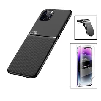 Kit Gift4Me Capa Traseira Magnética Anti Choque + Película Protectora de Hydrogel Frente + Suporte Magnético L para Apple iPhone 15 Pro Max - Preto - 1