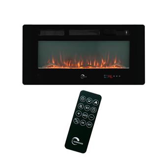 Lareira Elétrica Decorativa de Parede Sannover Valtaia Plat | 2000 W | 102 cm | 10 Cores de Chama LED - 1