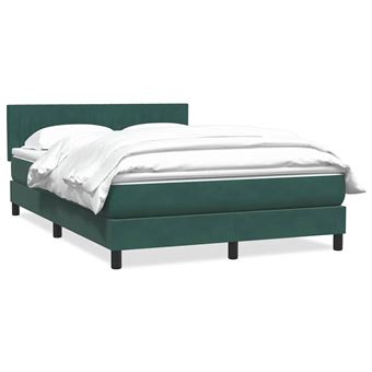 Cama com molas/colchão vidaXL |  160x220 cm | veludo verde-escuro - 1