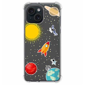 Capa Tumundosmartphone de silicone anti-choque para do iPhone 15 (6.1) design  Space Drawings - 1