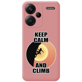 Capa de silicone líquido rosa Tumundosmartphone para Xiaomi Redmi Note 13 Pro+ Plus 5G | Design Mulher Desenhos de escalada - 1