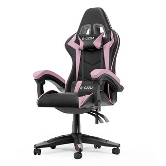 Cadeira Gaming Bigzzia com Almofada e Encosto Reclinável | Design Ergonómico - Rosa - 1