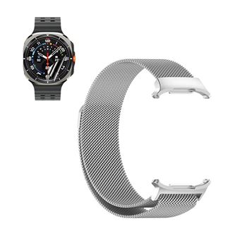 Kit Bracelete Milanese Loop Fecho Magnético + Película de Gel Full Cover Phonecare para Samsung Galaxy Watch Ultra LTE 47mm | Cinza / Transparente - 1