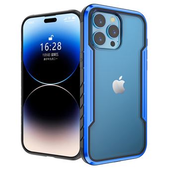 Capa de Silicone Nizzoe para iPhone 15 plus ? Transparente Borda Azul - 1