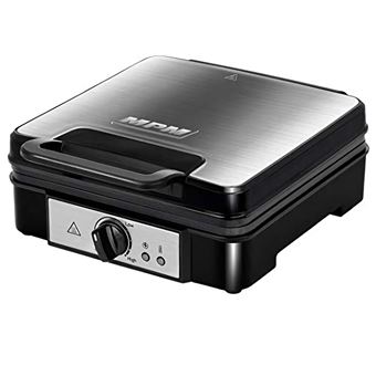 Máquina de Waffles Elétrica MPM MGO-36M | 4 Waffles | Placas Antiaderente | Termóstato Ajustável | 1200 W - Prateado - 1