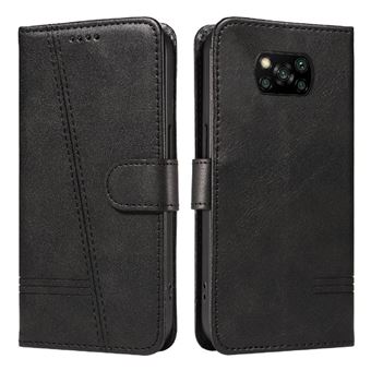 Capa FOXDOCK para Xiaomi POCO X3/X3 Pro | Fecho Magnético | Compartimentos para Cartões e Suporte | Pele PU | À Prova de Choque | Preto - 1