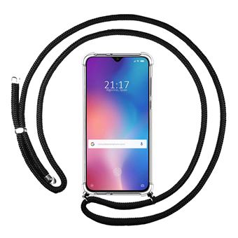Capa Tumundosmartphone Suspensa Transparente para Xiaomi Mi 9 SE com Cordão Preto - 1