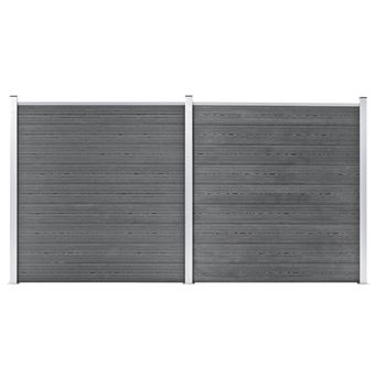 Painel de vedação para Jardim vidaXL | 353x186 cm | WPC cinzento - 1