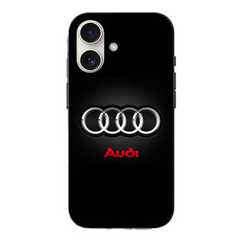 Capa Maniacase para Iphone 16 Plus Logótipo do carro Audi cinzento e vermelho - 1