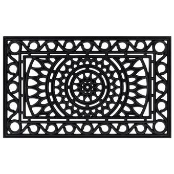 Tapete de porta retangular vidaXL | 45x75 cm | borracha - 1