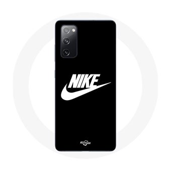 Capa Maniacase para Samsung Galaxy S20 Fe Nike Logotipo Branco Fundo Preto - 1