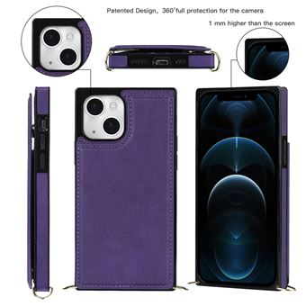 Capa e Tpu + Pu magunivers com Função de deslizamento Anti-Roubo de Bloqueio de Rfid | Absorção Automática Roxo para Iphone 13 6.1'' - 1