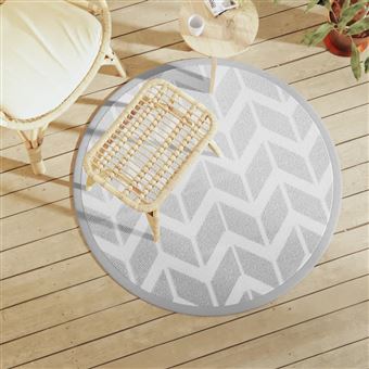 Tapete de exterior vidaXL | Ø120 cm | PP cinzento - 1